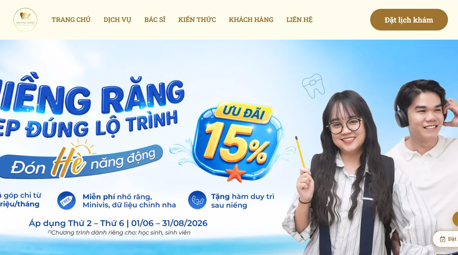 Dự án thiết kế website phòng khám nha khoa U.K Dentist