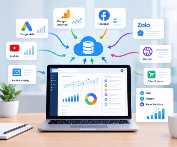 Website giúp tổng hợp dữ liệu Marketing từ nhiều nguồn khác nhau