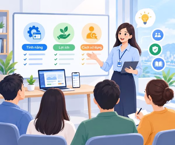 Giáo dục cộng đồng về tính năng, lợi ích và cách sử dụng sản phẩm dịch vụ