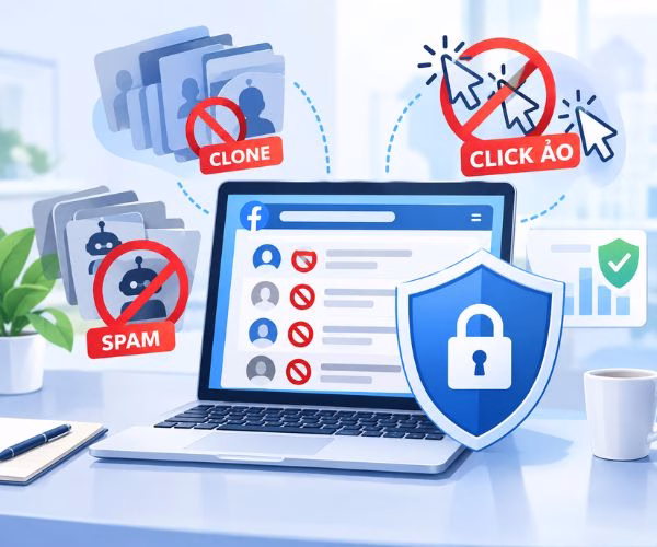 Hạn chế tối đa tài khoản spam, clone và click ảo