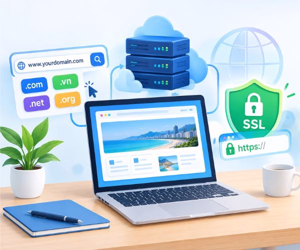 Mua domain, web hosting và chứng chỉ SSL