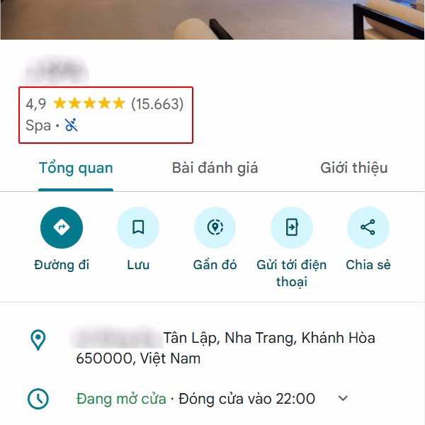 Một trong các cửa hàng spa ở phường Tân Lập (nay là phường Nha Trang) có số lượng review Google Maps hơn 15 ngàn lượt