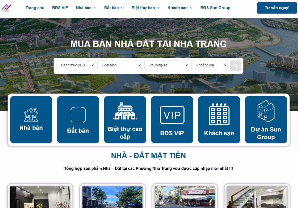 Case study: Thiết kế website bất động sản tại Nha Trang cho Mr. Hùng