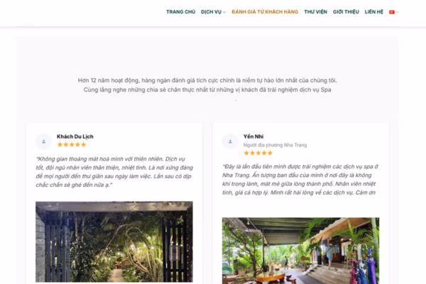 Mẫu trang đánh giá của khách hàng