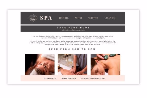 Mẫu landing page spa